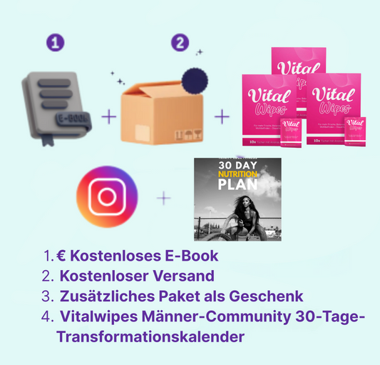 3× Gratis+ Vitalwipes Community + 30-Tage-Transformations-plan